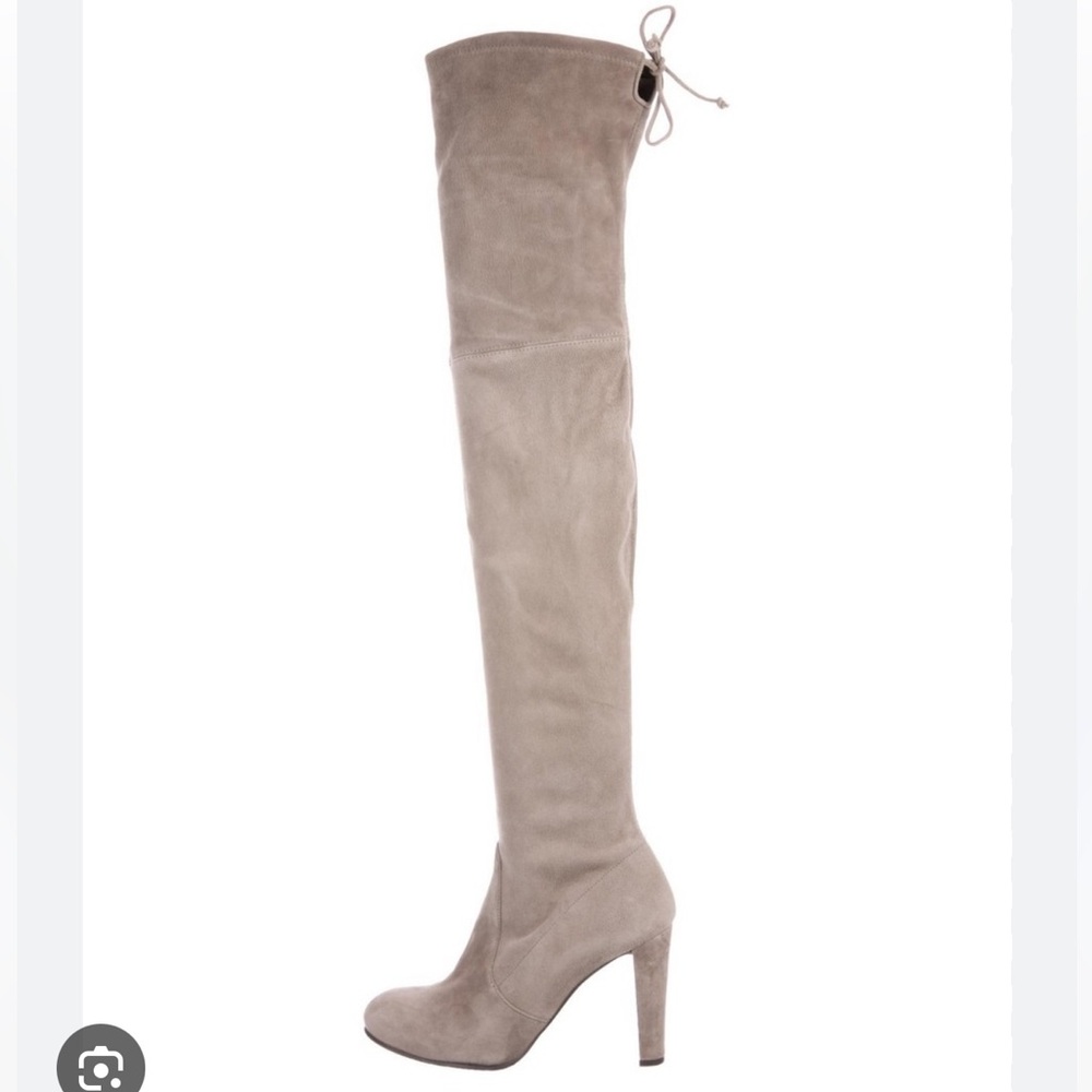 Stuart Weitzman Highland Taupe Beige Suede Over The Knee Boots